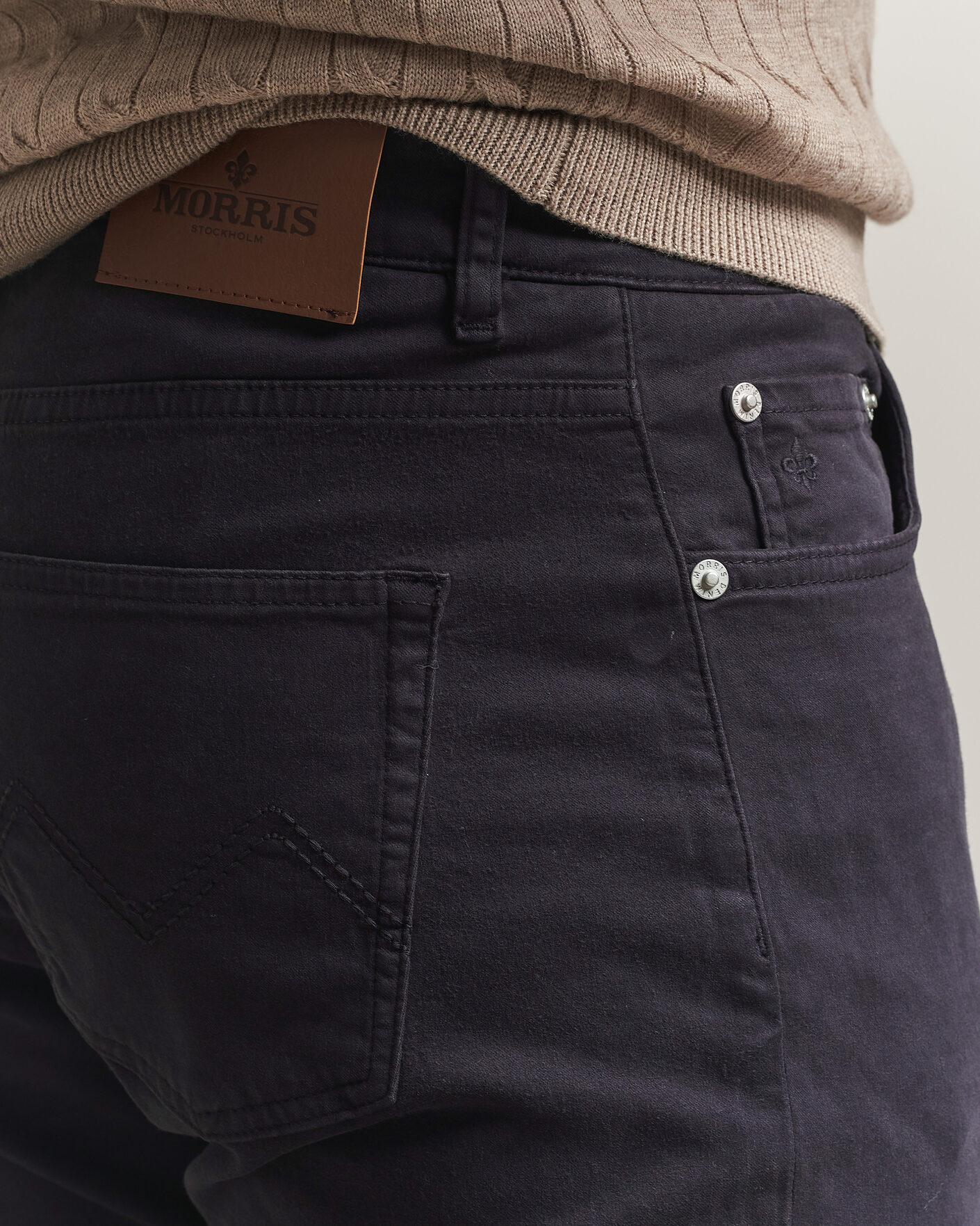 Herre | Bukser | Morris | James Brushed 5-Pocket Pant Blue