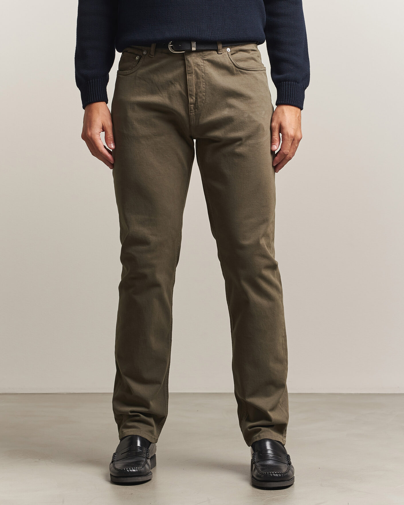 Herre | Bukser | Morris | James Brushed 5-Pocket Pant Olive