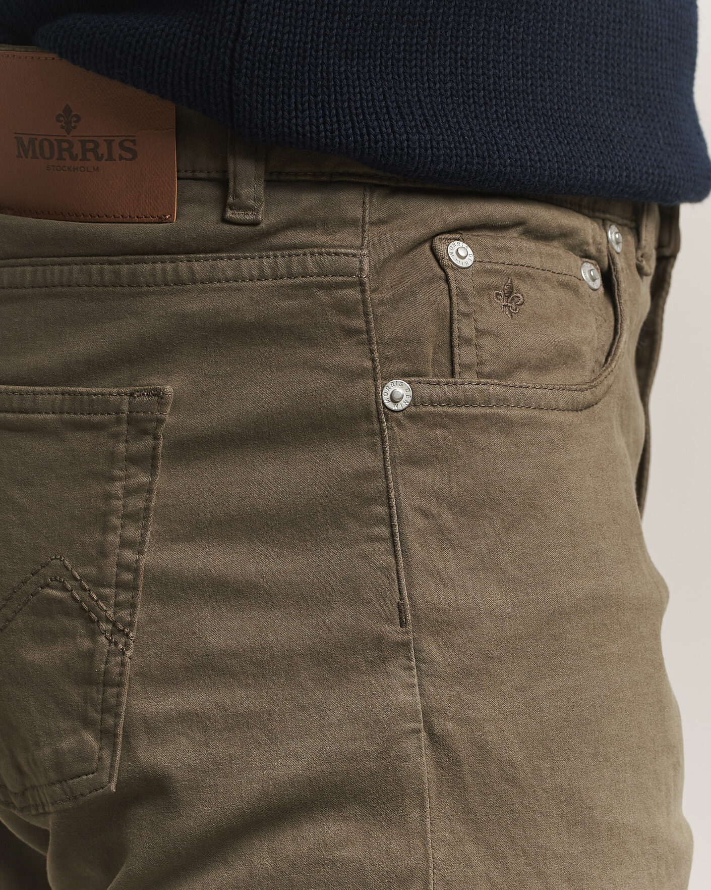 Herre | Bukser | Morris | James Brushed 5-Pocket Pant Olive