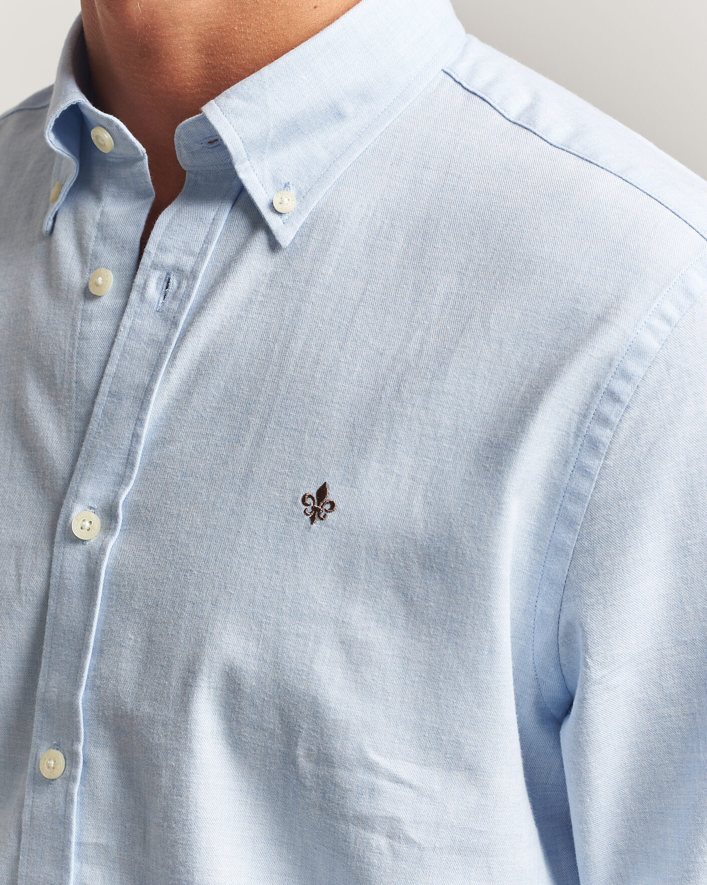 Herre | Skjorter | Morris | Watts Flannel Shirt Light Blue