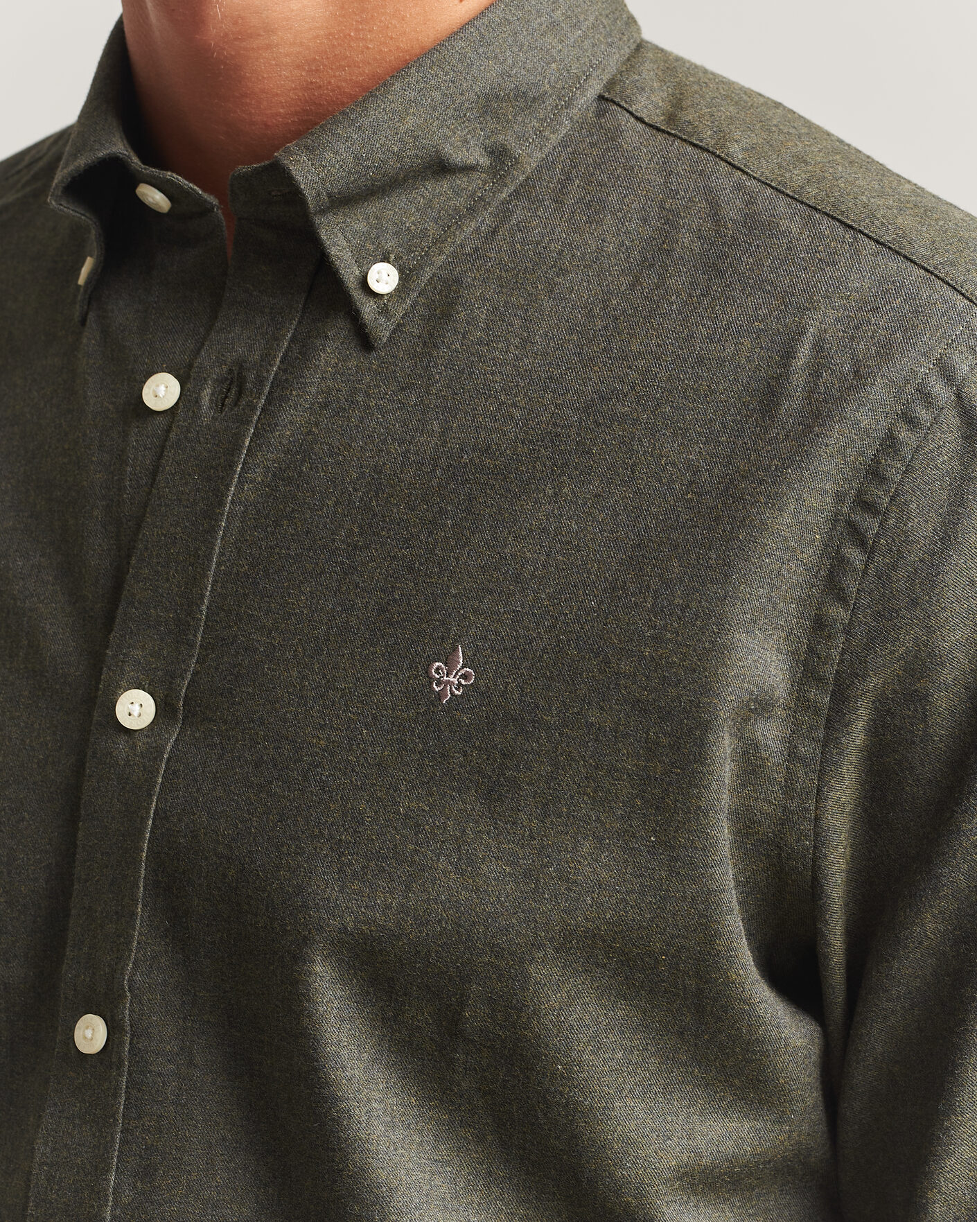 Herre | Skjorter | Morris | Watts Flannel Shirt Olive