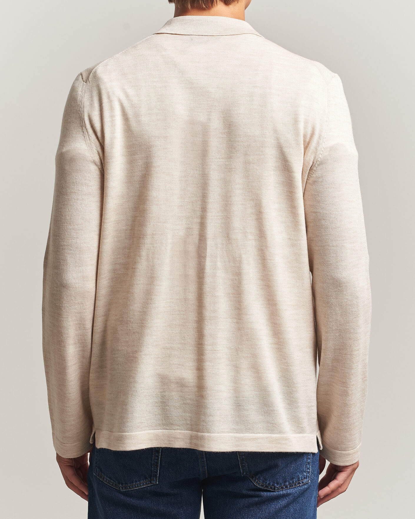 Herre | Skjorter | Morris | Merino Shirt Cardigan Off White