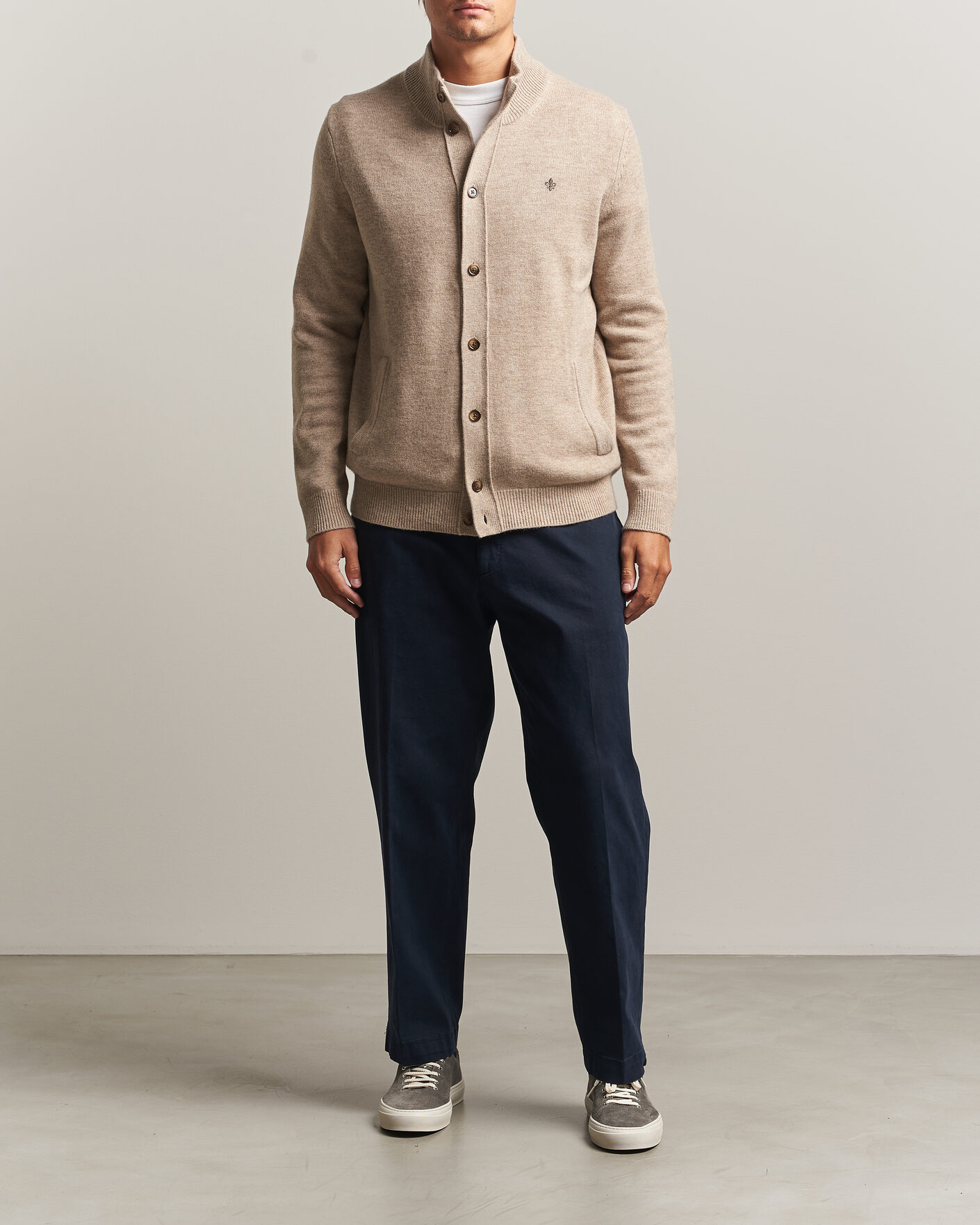 Herre | Trøjer | Morris | Hertford Button Cardigan Khaki