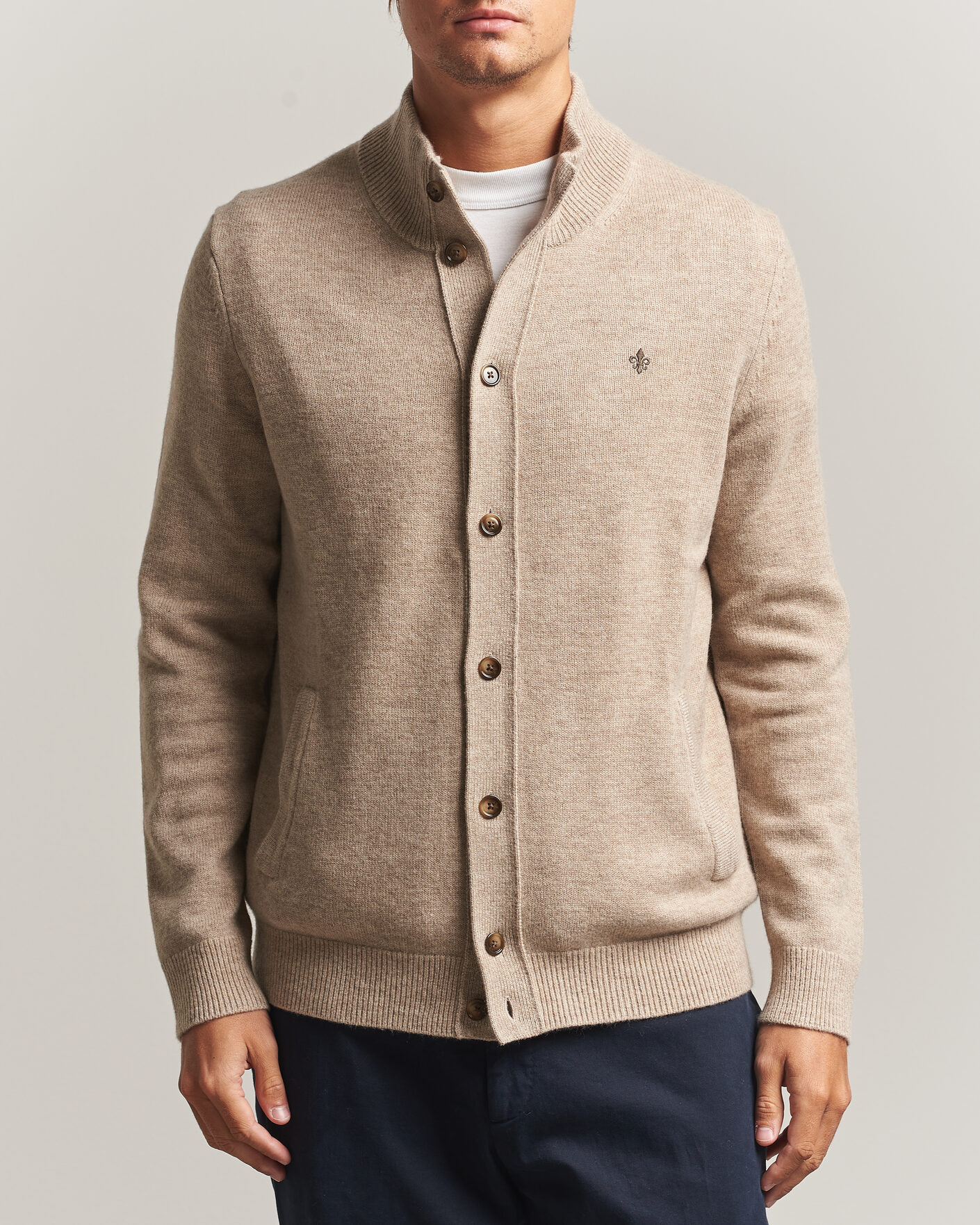 Herre | Trøjer | Morris | Hertford Button Cardigan Khaki