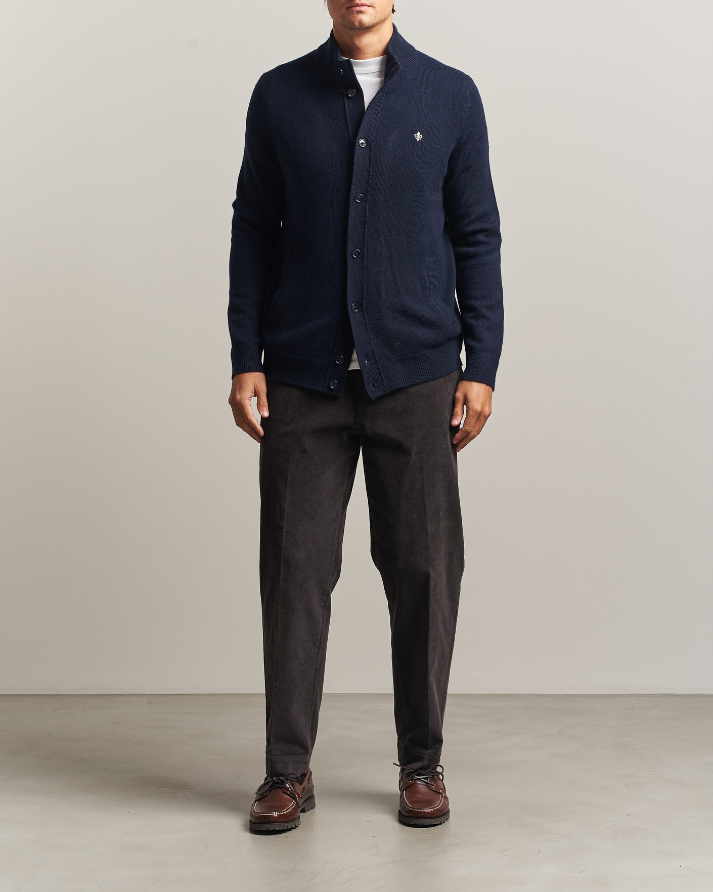 Herre | Trøjer | Morris | Hertford Button Cardigan Navy
