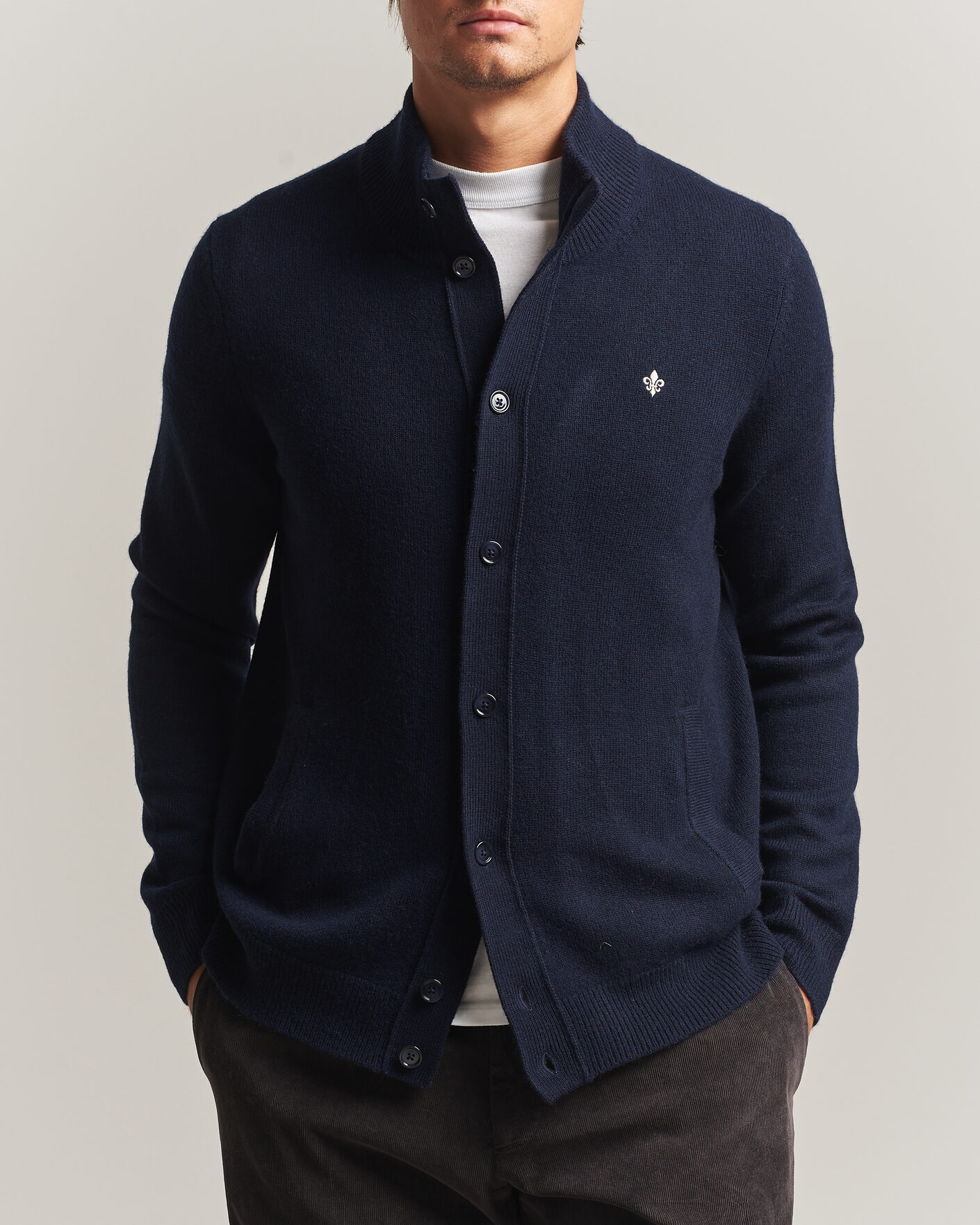Herre | Trøjer | Morris | Hertford Button Cardigan Navy