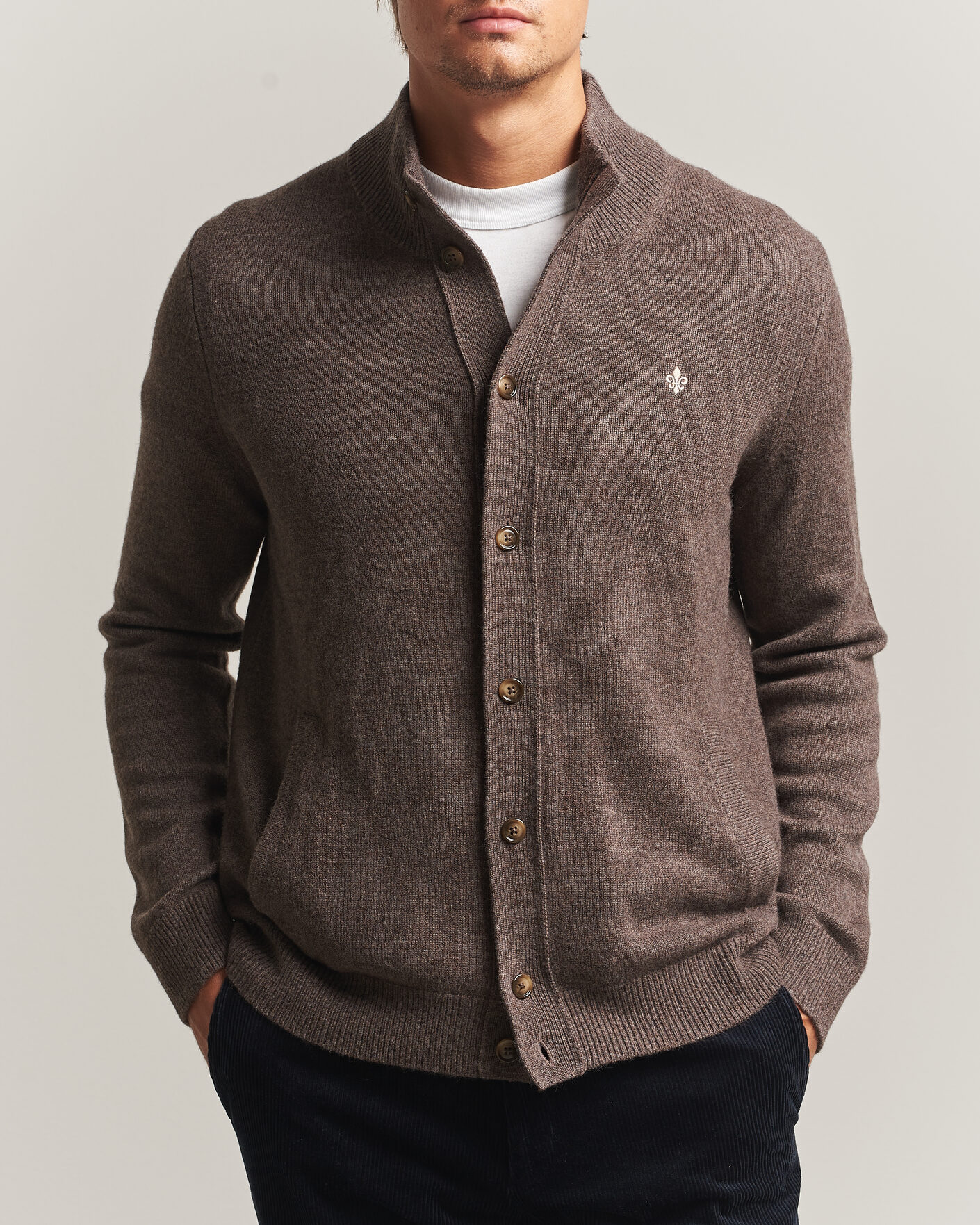 Herre | Trøjer | Morris | Hertford Button Cardigan Brown