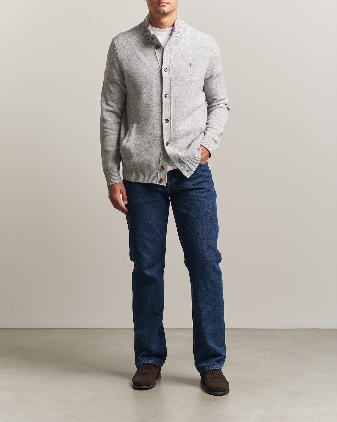 Herre | Trøjer | Morris | Hertford Button Cardigan Grey