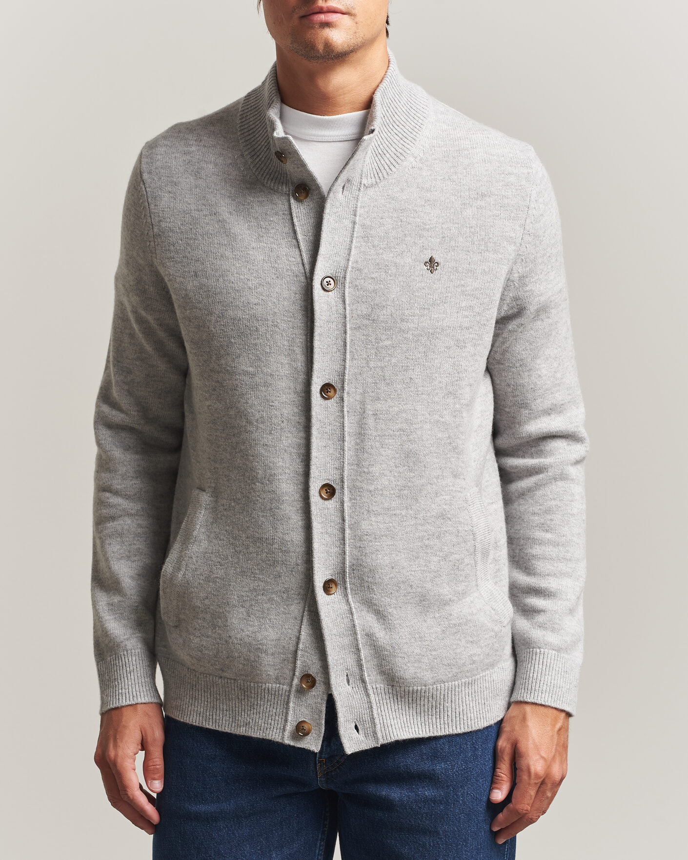 Herre | Trøjer | Morris | Hertford Button Cardigan Grey