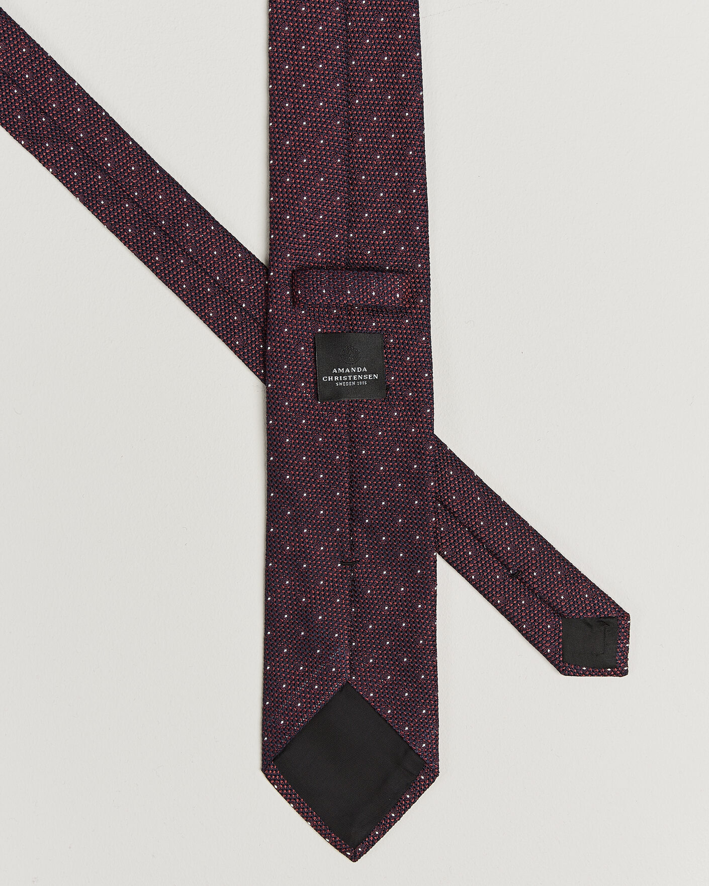 Herre | Slips | Amanda Christensen | Silk Grenadine Dot 8cm Tie Wine