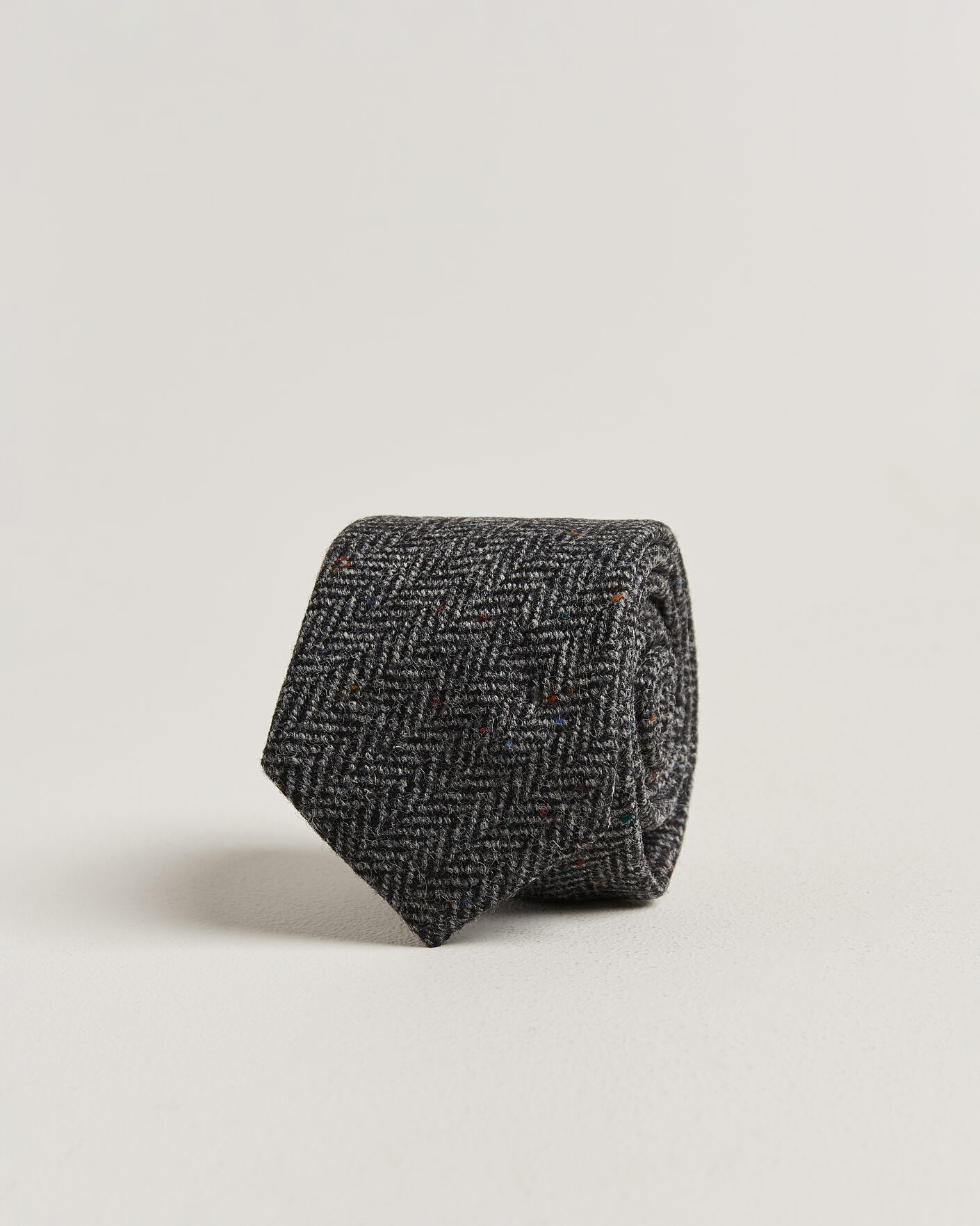 Herre | Slips | Amanda Christensen | Wool Herringbone 8cm Tie Grey