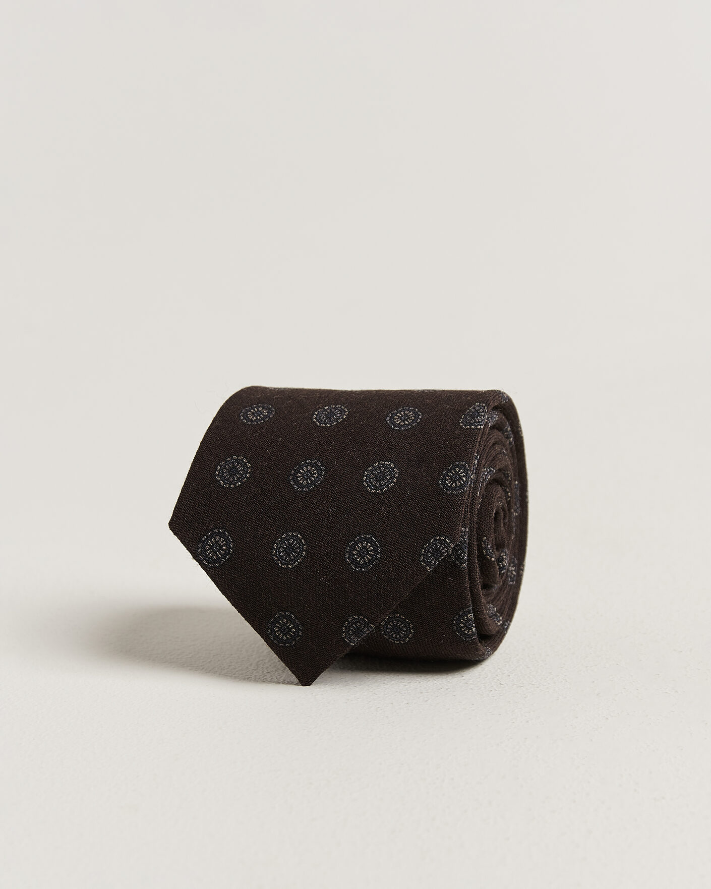 Herre | Slips | Amanda Christensen | Wool Medallion 8cm Tie Brown