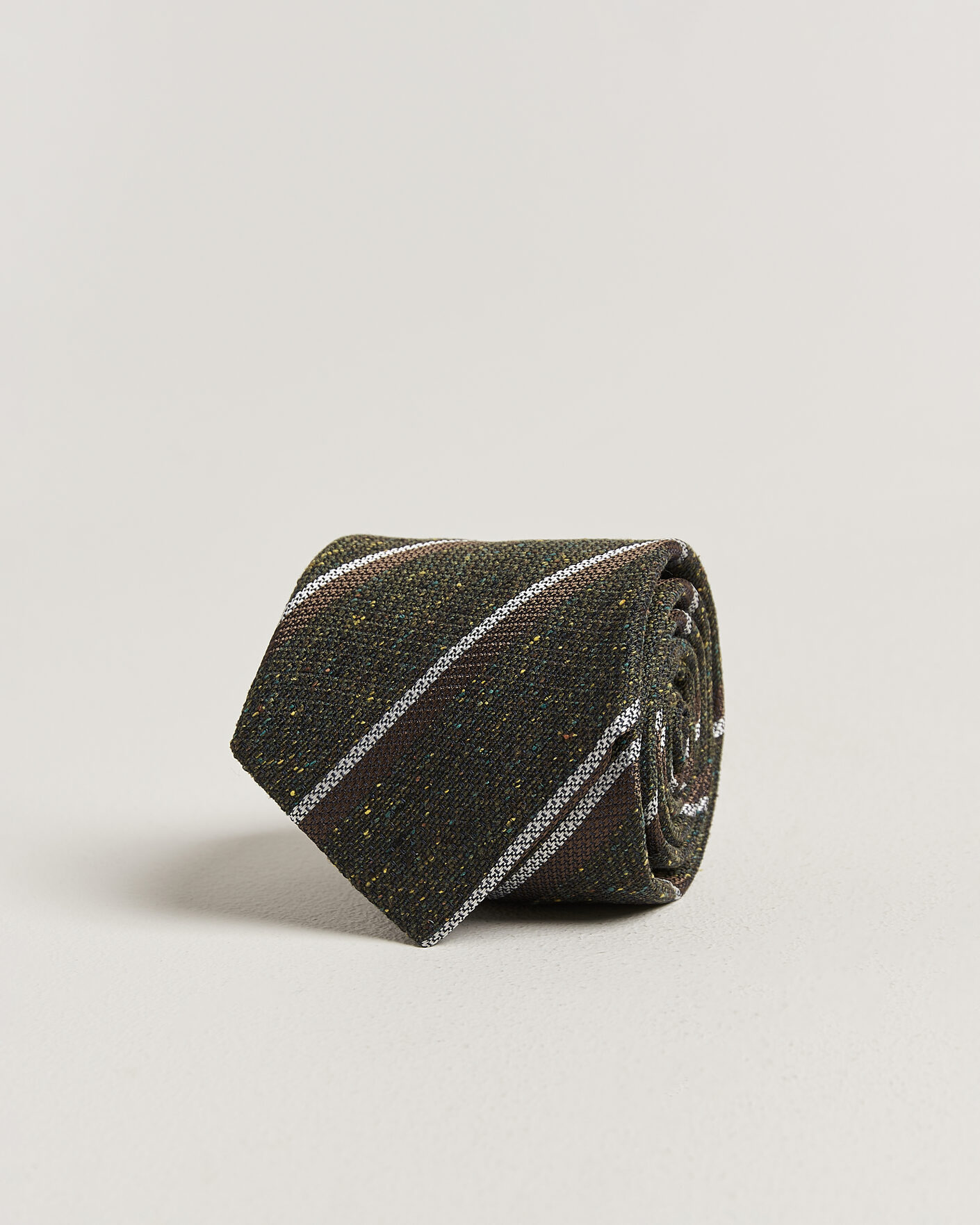Herre | Slips | Amanda Christensen | Silk Bourette Striped 8cm Tie Green