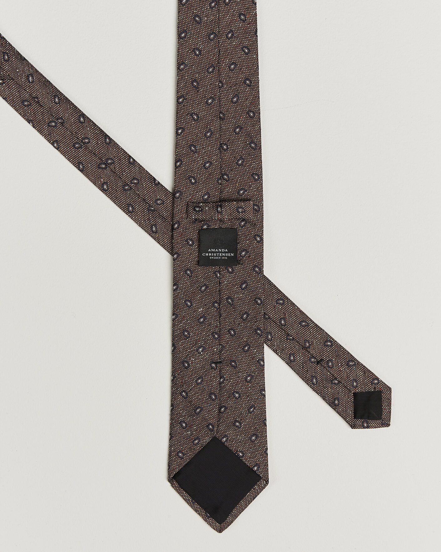 Herre | Slips | Amanda Christensen | Silk Bourette Paisley 8cm Tie Brown