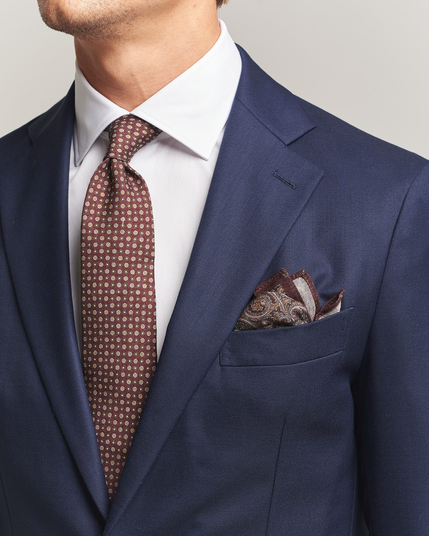 Herre | Slips | Amanda Christensen | Box Set Wool 8 cm Tie And Pocket Square Wine