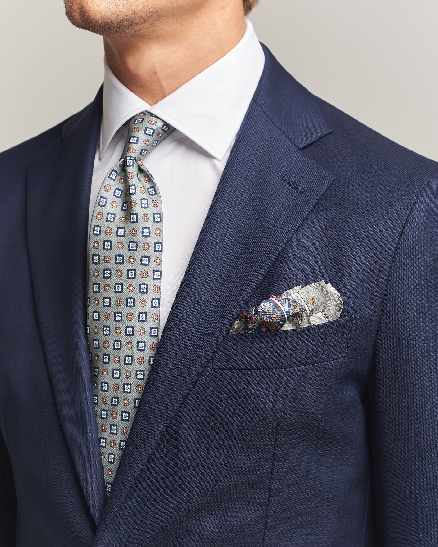 Herre | Slips | Amanda Christensen | Box Set Silk 8 cm Tie And Pocket Square Green