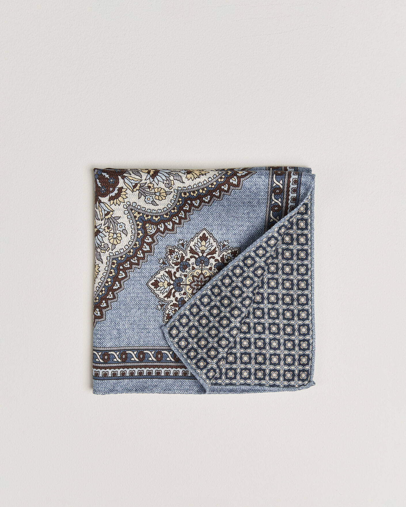 Herre | Lommeklude | Amanda Christensen | Silk Schappe Doublefaced Pocket Square Blue