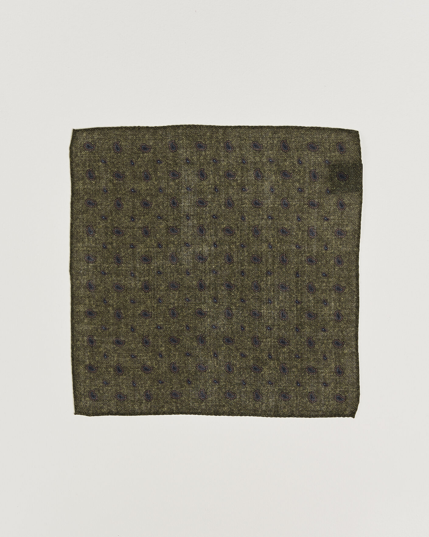 Herre | Lommeklude | Amanda Christensen | Wool Paisley Pocket Square Green
