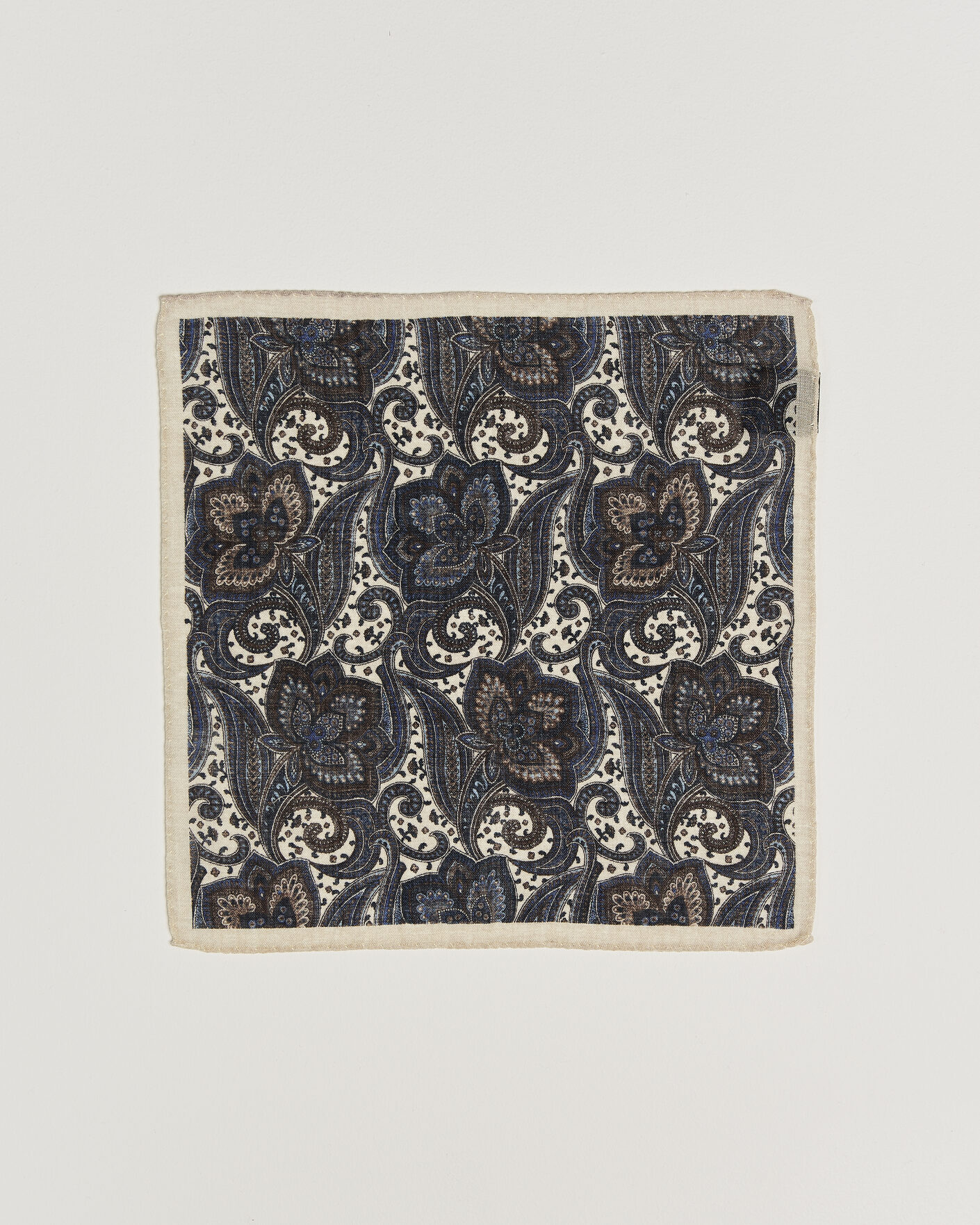 Herre | Lommeklude | Amanda Christensen | Wool Large Paisley Pocket Square Cream