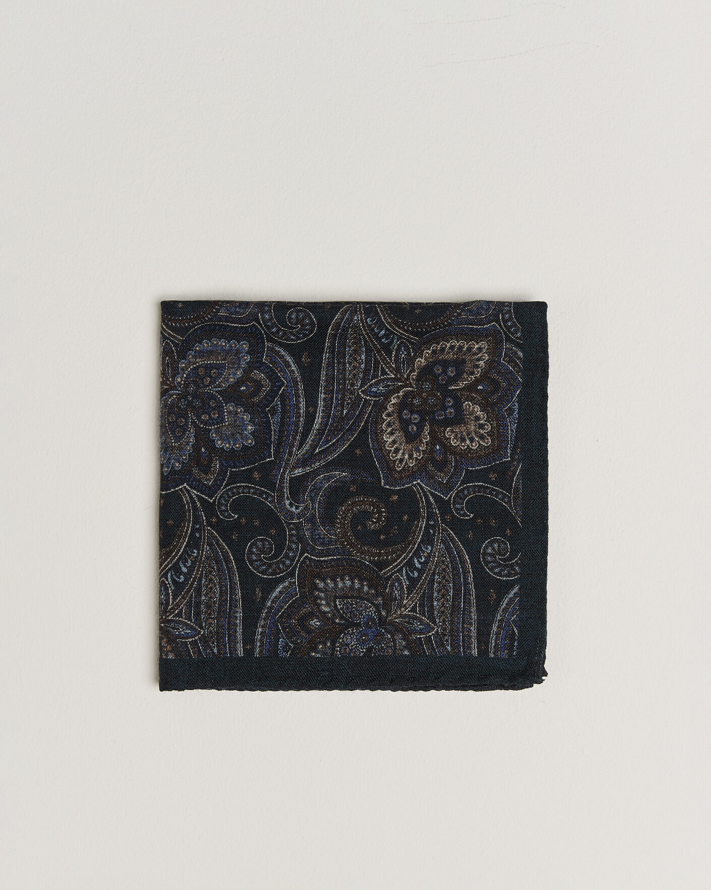 Herre | Lommeklude | Amanda Christensen | Wool Large Paisley Pocket Square Navy