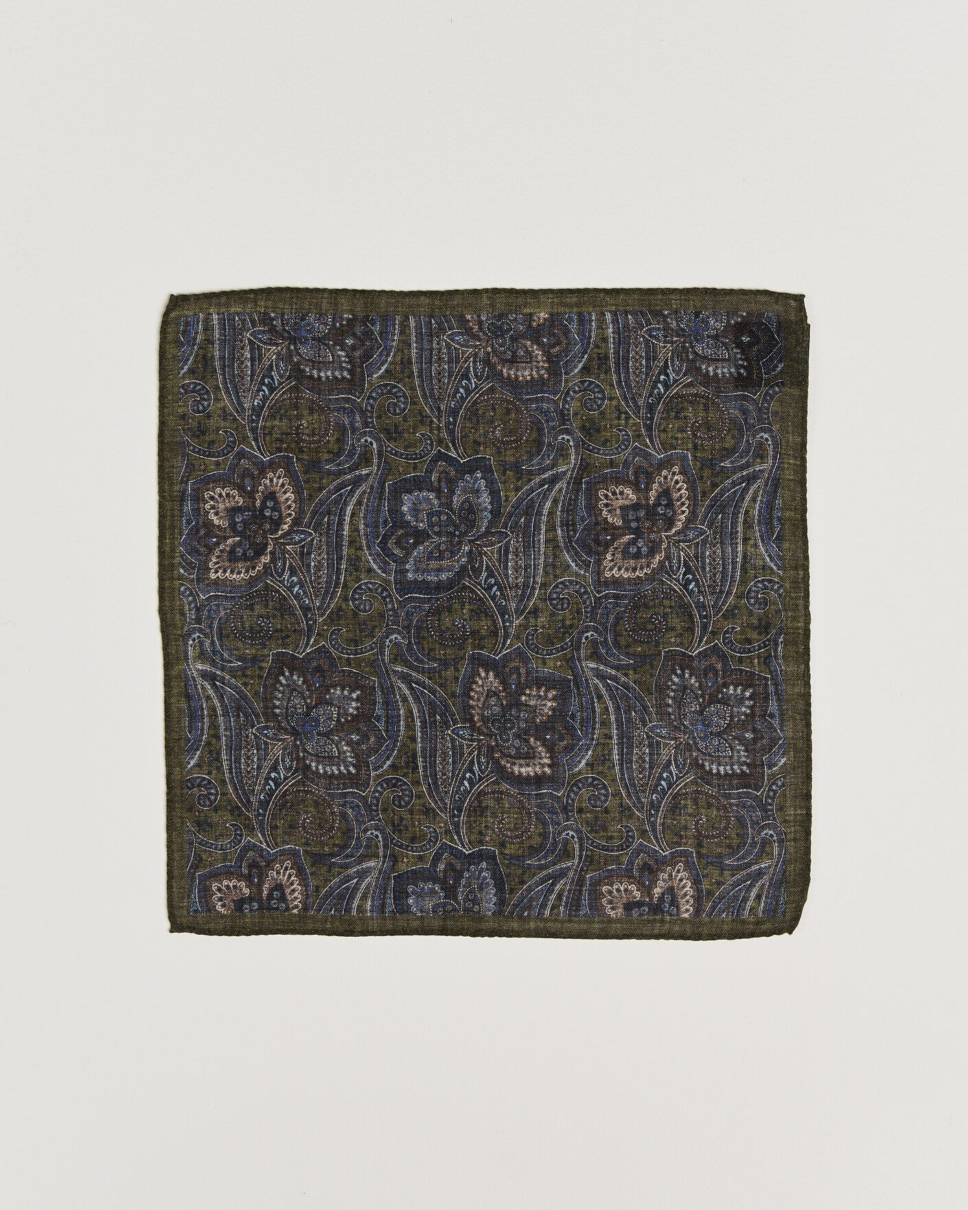 Herre | Lommeklude | Amanda Christensen | Wool Large Paisley Pocket Square Green
