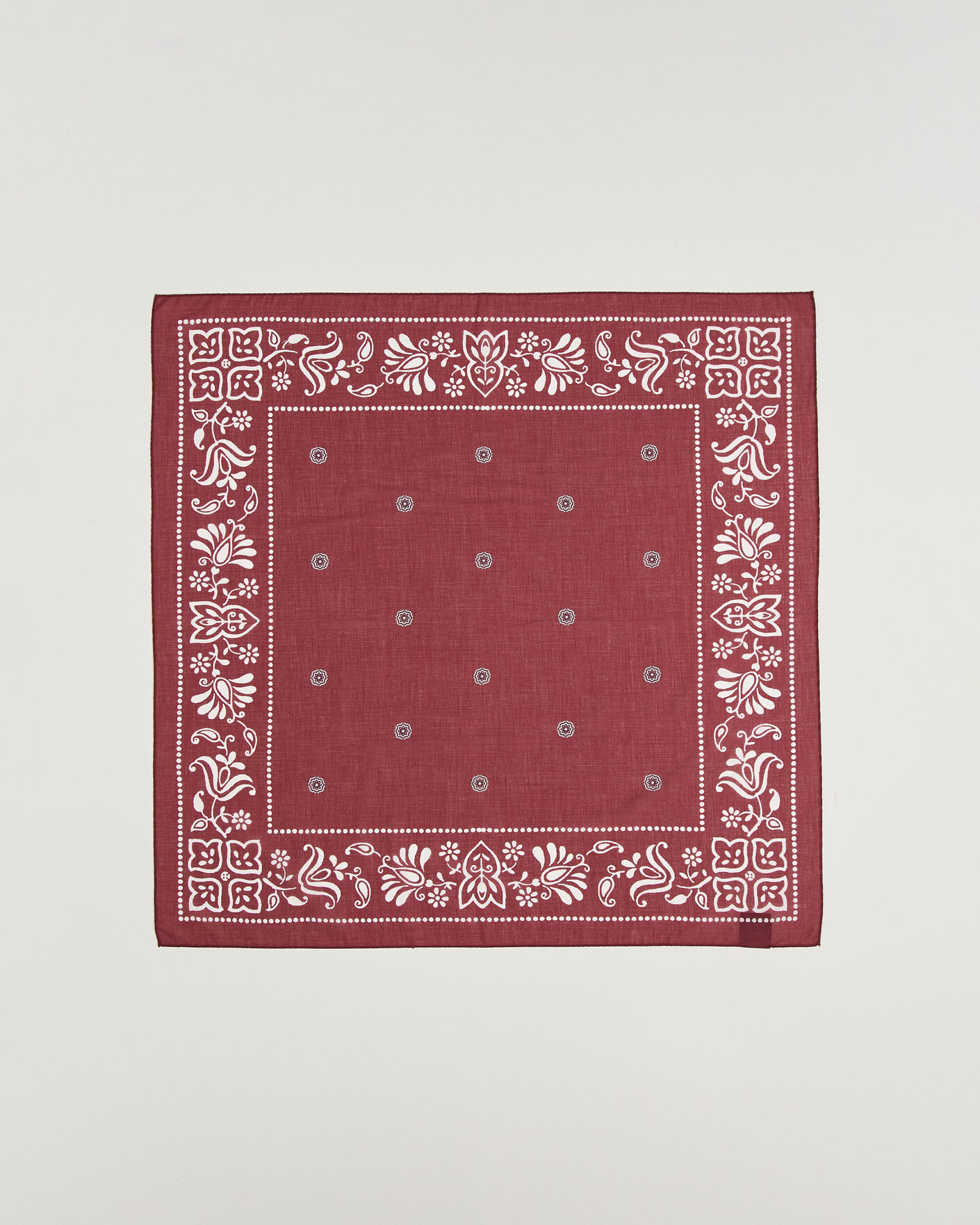 Herre | Tørklæde | Amanda Christensen | Cotton Voile Printed Flower Bandana Wine
