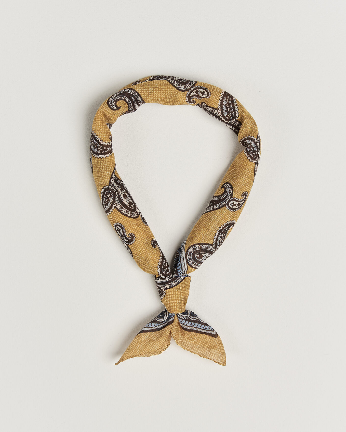 Herre | Tørklæde | Amanda Christensen | Cotton Voile Printed Paisley Bandana Yellow