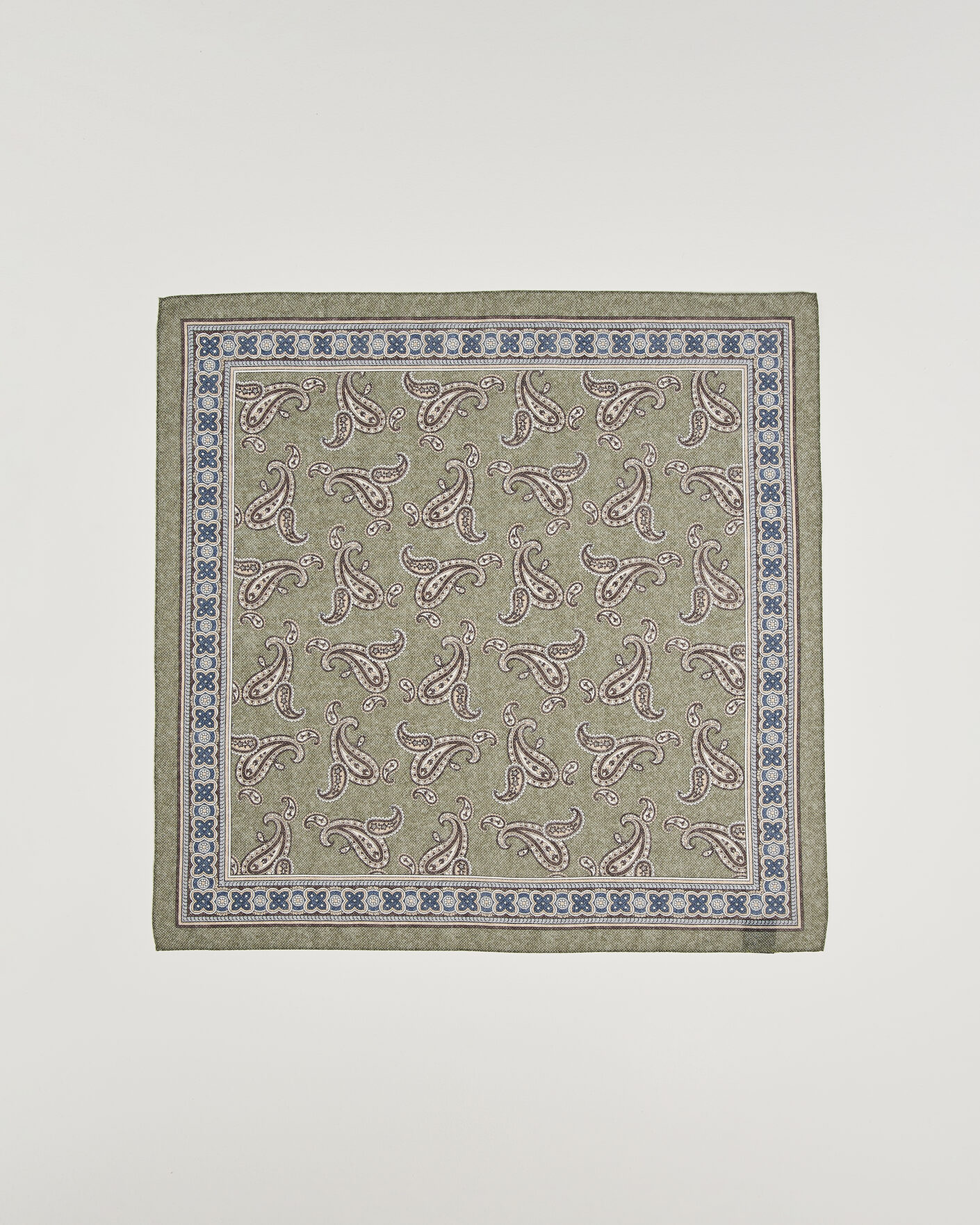 Herre | Tørklæde | Amanda Christensen | Cotton Voile Printed Paisley Bandana Green