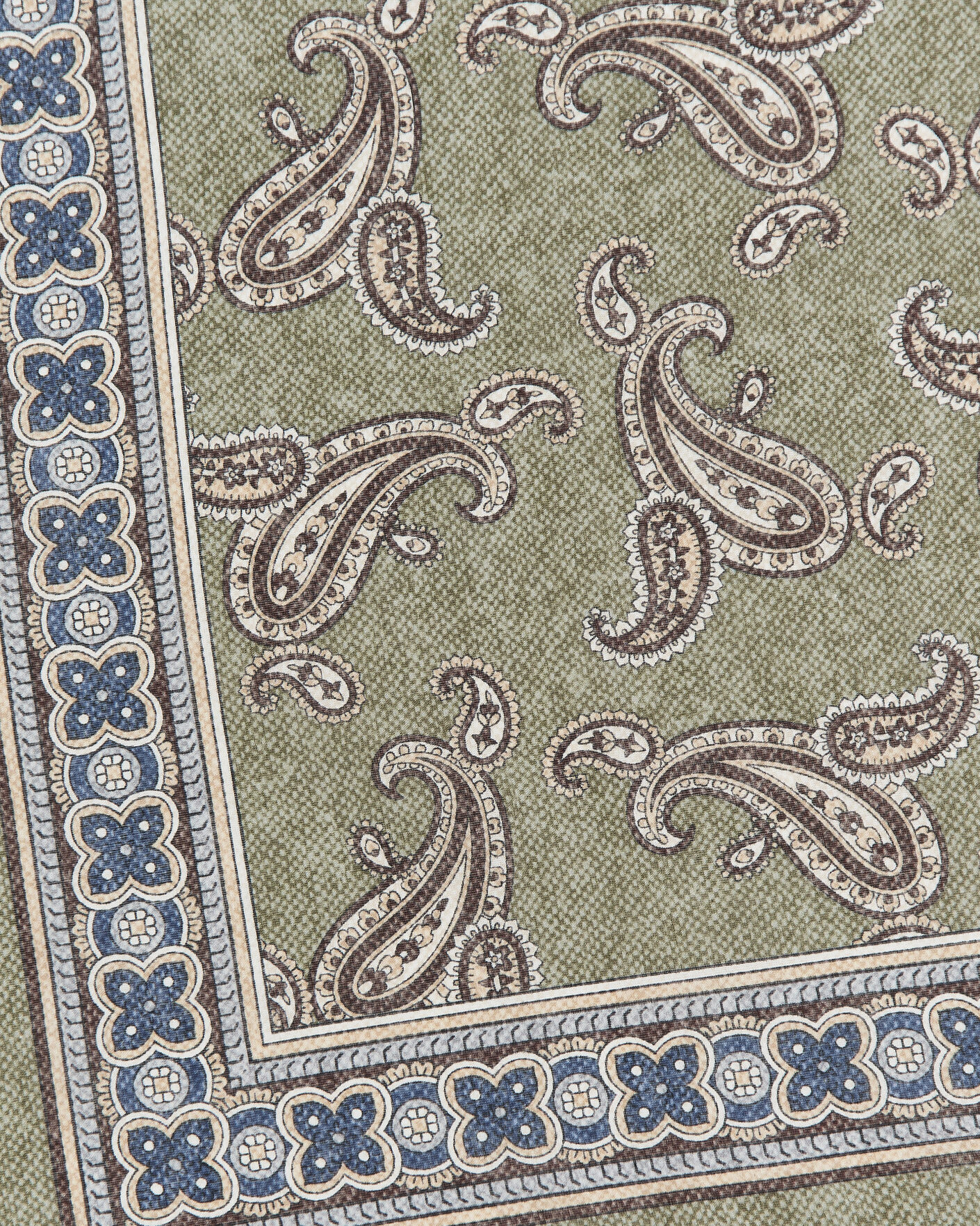 Herre | Tørklæde | Amanda Christensen | Cotton Voile Printed Paisley Bandana Green