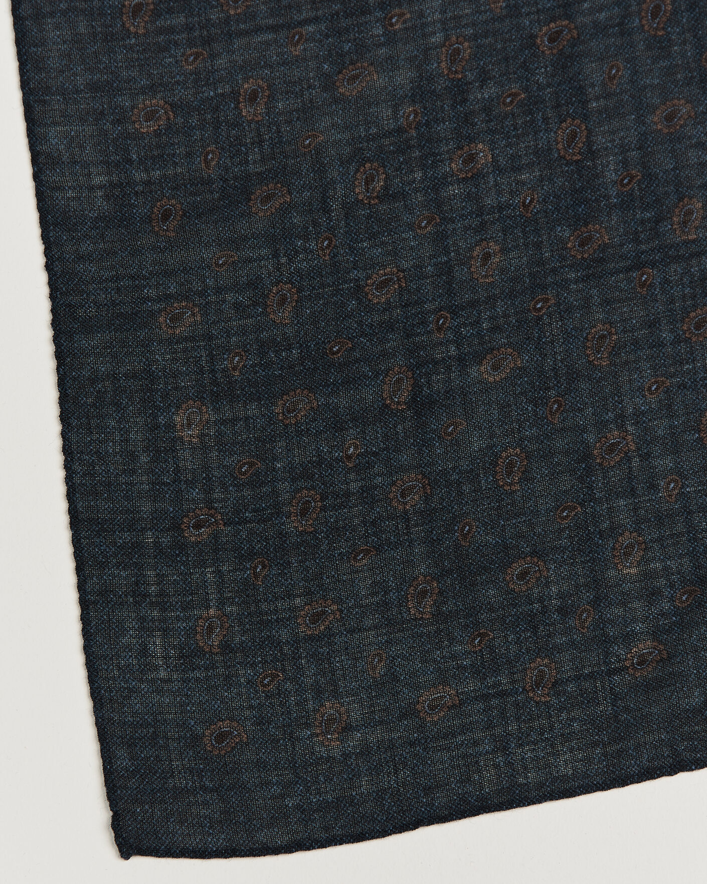 Herre | Tørklæde | Amanda Christensen | Wool Printed Paisley Bandana Navy