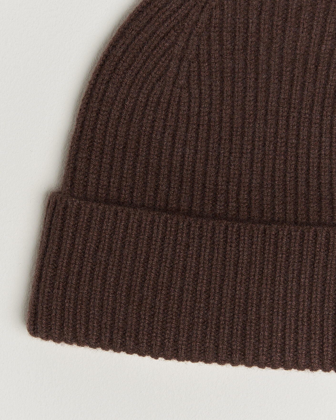 Herre | Huer | Amanda Christensen | Rib Knitted Merino Wool Cap Brown