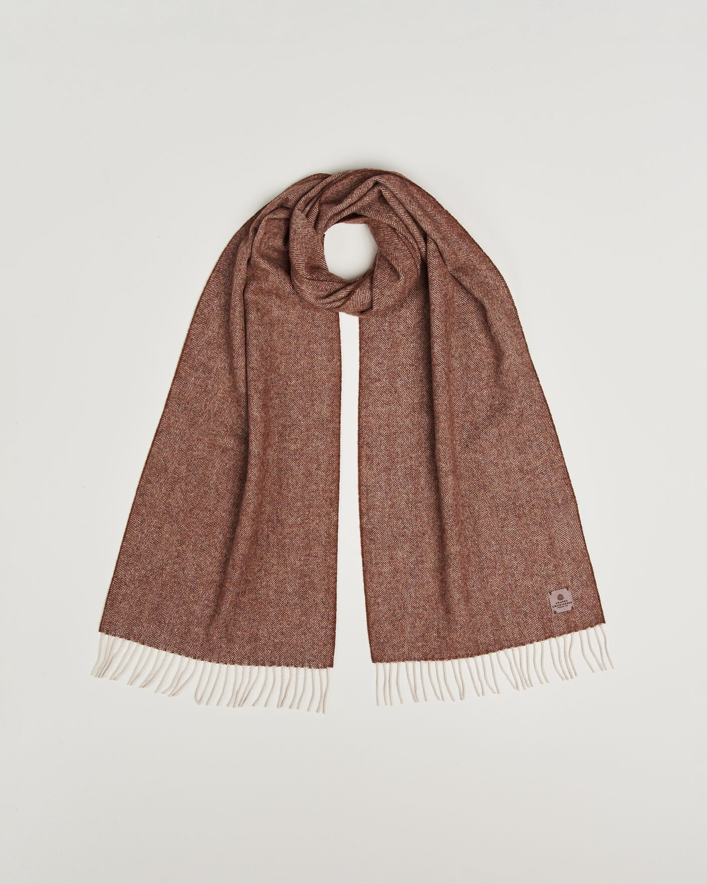 Herre | Halstørklæder | Amanda Christensen | Wool Herringbone Scarf Rust