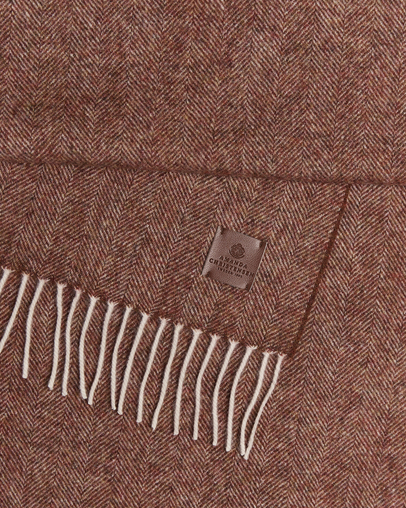 Herre | Halstørklæder | Amanda Christensen | Wool Herringbone Scarf Rust