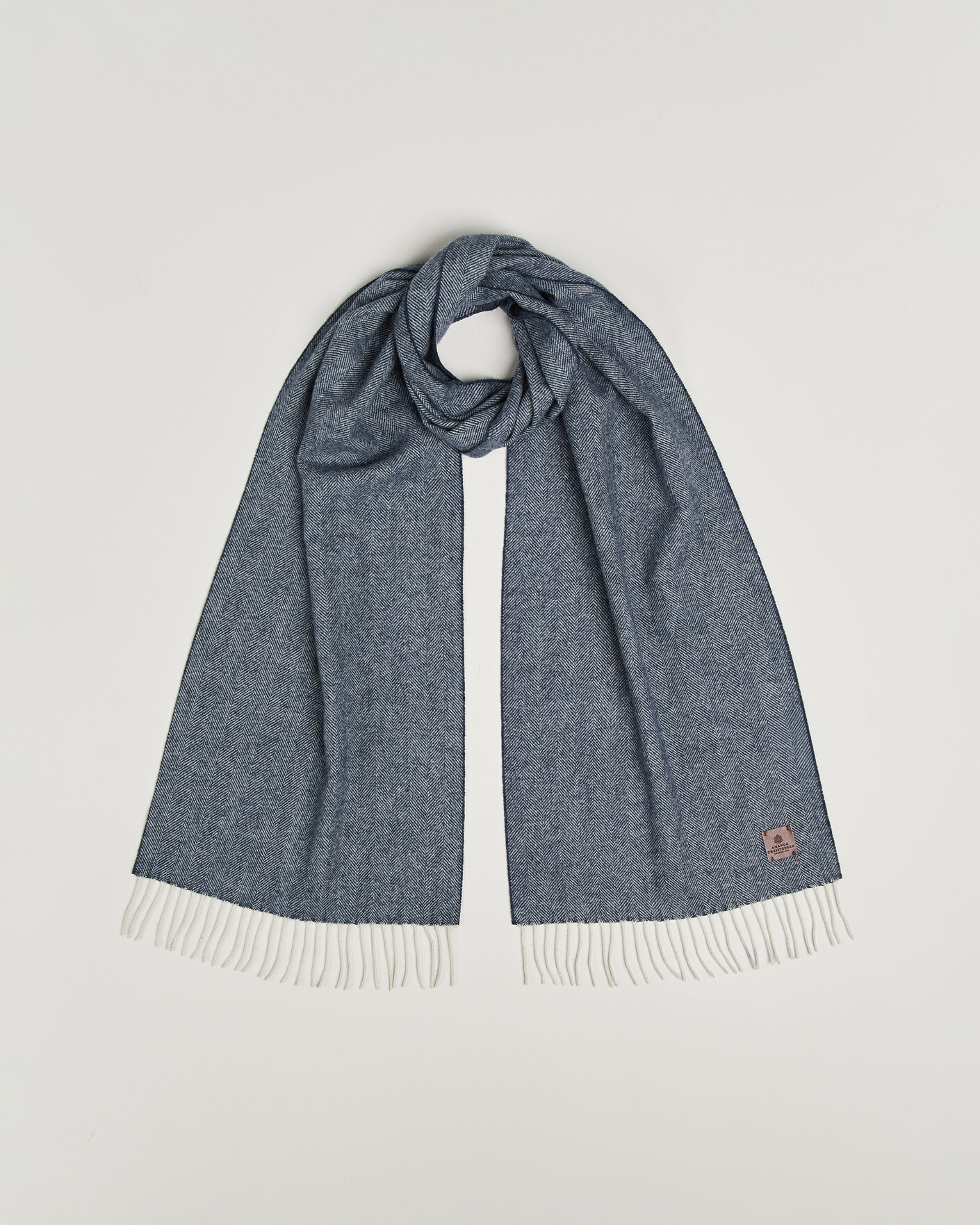 Herre | Halstørklæder | Amanda Christensen | Wool Herringbone Scarf Navy