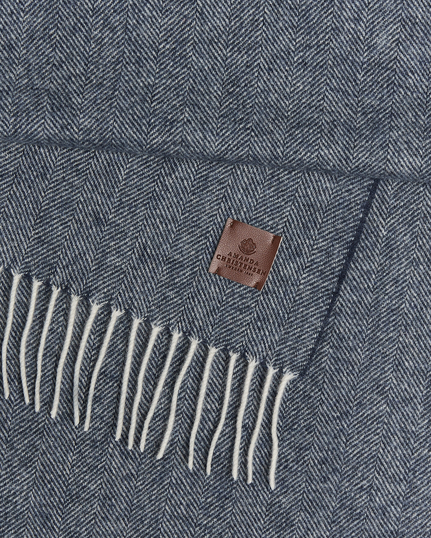 Herre | Halstørklæder | Amanda Christensen | Wool Herringbone Scarf Navy