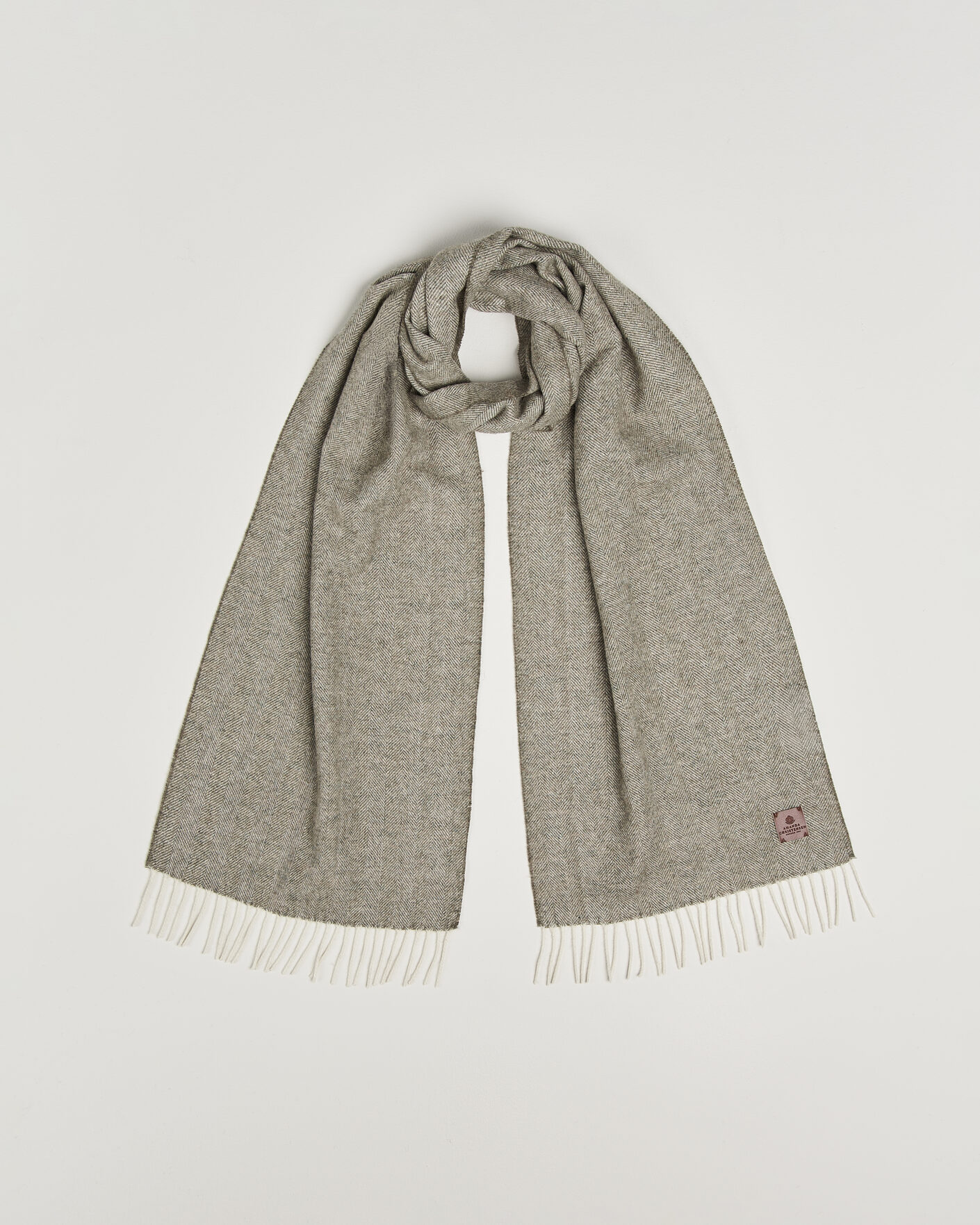 Herre | Halstørklæder | Amanda Christensen | Wool Herringbone Scarf Green