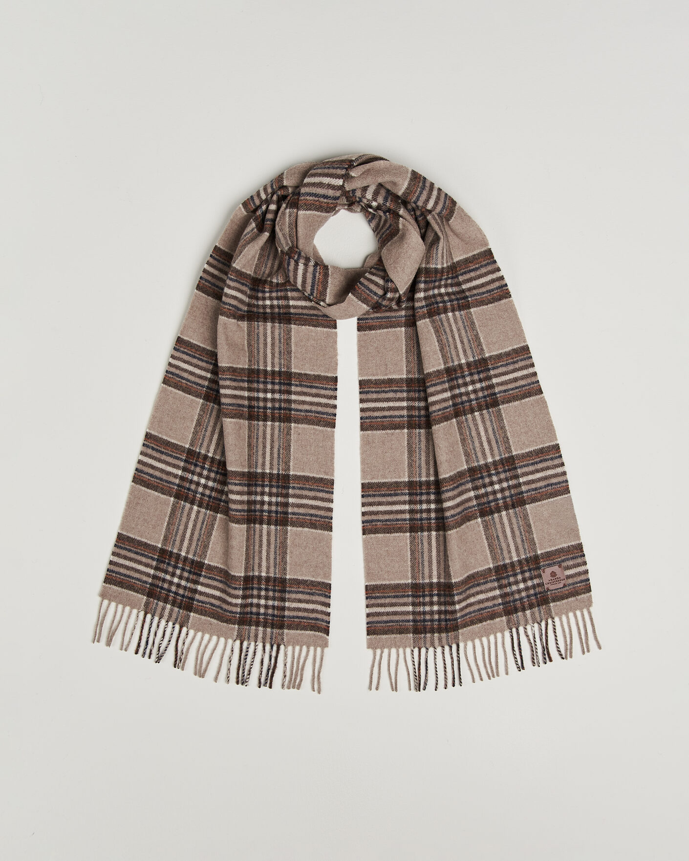 Herre | Halstørklæder | Amanda Christensen | Wool Check Scarf Beige