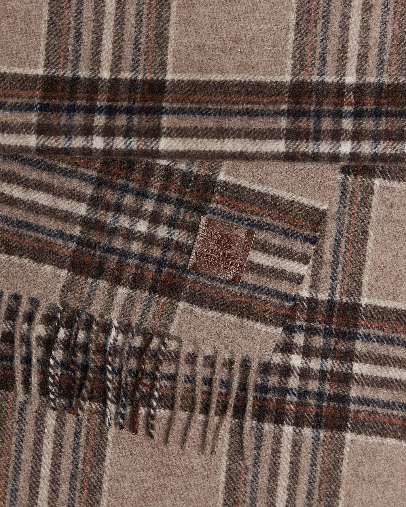 Herre | Halstørklæder | Amanda Christensen | Wool Check Scarf Beige