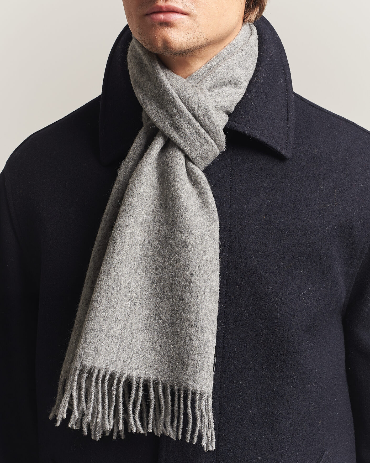 Herre | Halstørklæder | Amanda Christensen | Wool Scarf Light Grey Melange