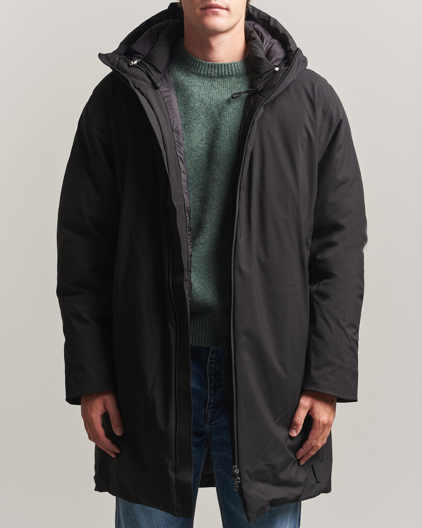 Herre | Jakker | RAINS | Sarna Long Puffer Jacket Black
