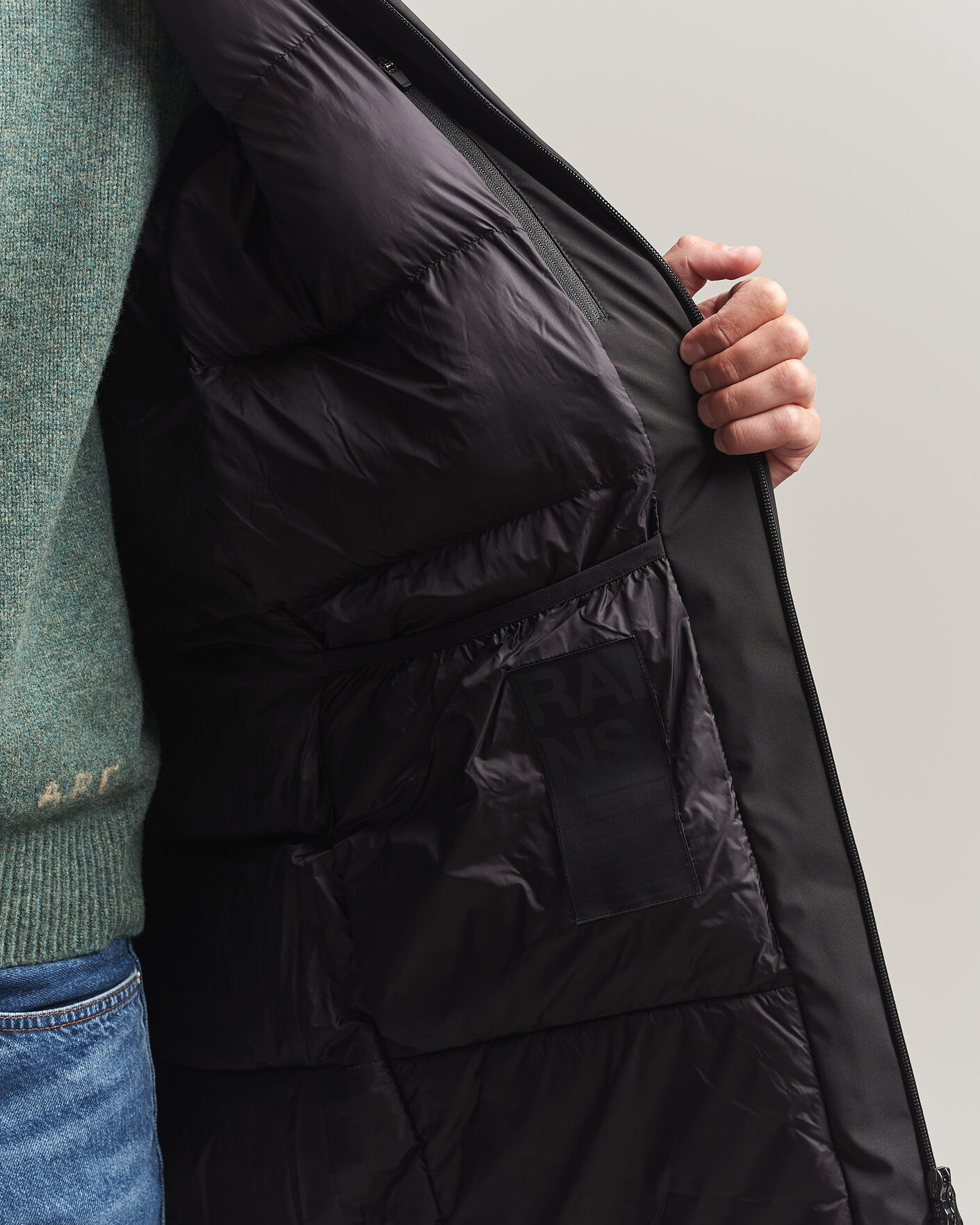 Herre | Jakker | RAINS | Sarna Long Puffer Jacket Black