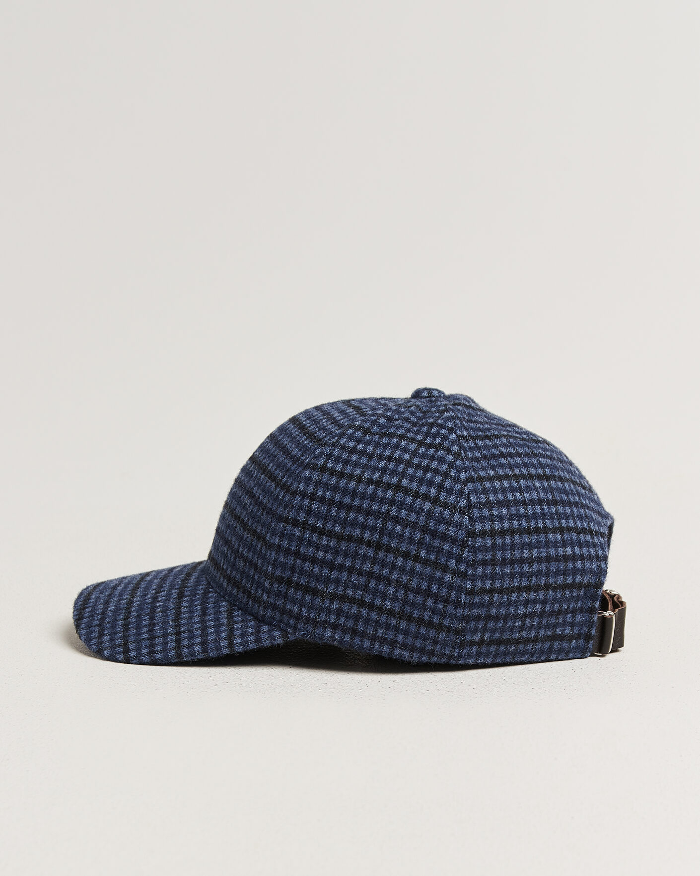 Herre | Hatte & kasketter | Varsity Headwear | Mohair Wool Checked Baseball Cap Navy