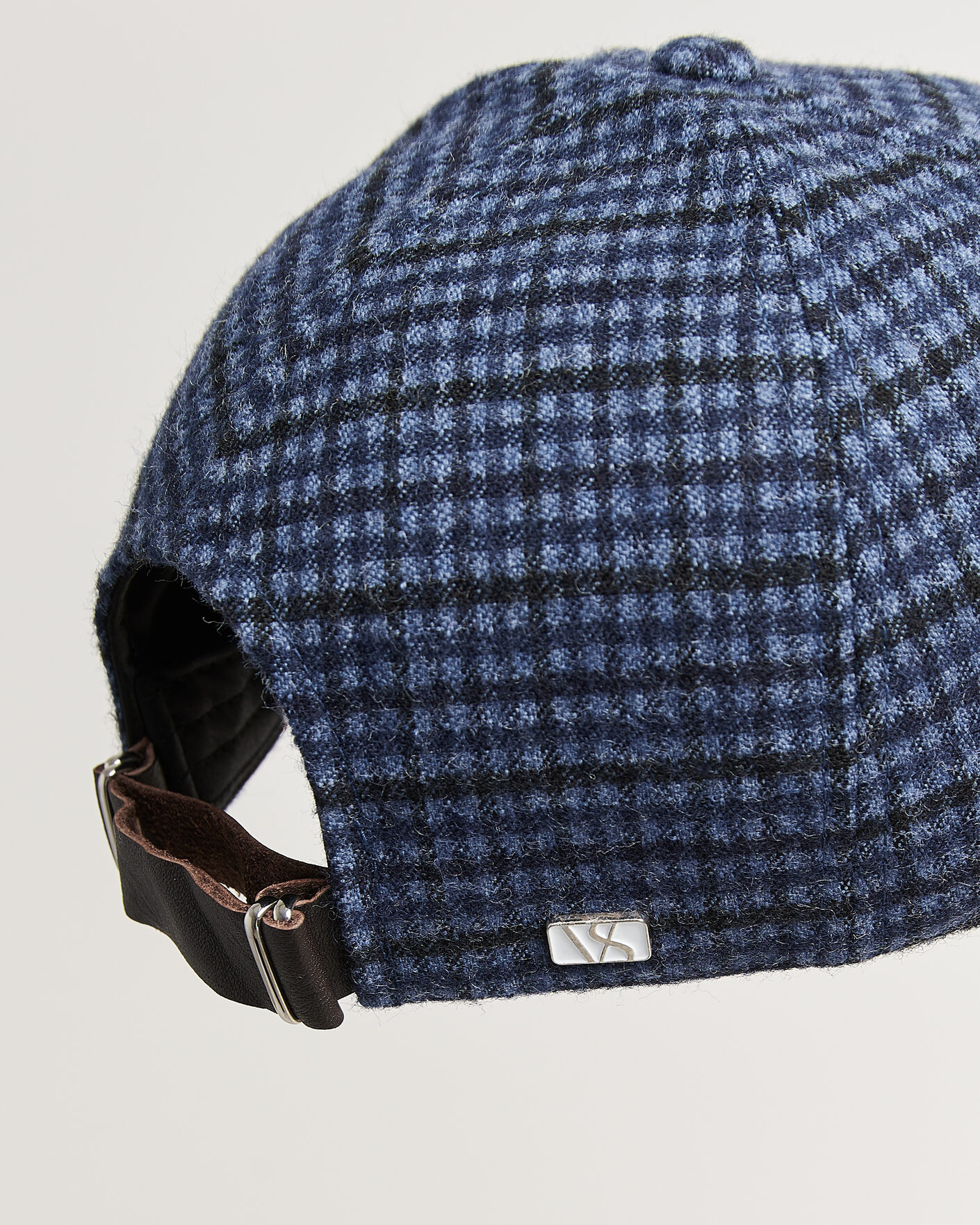 Herre | Hatte & kasketter | Varsity Headwear | Mohair Wool Checked Baseball Cap Navy