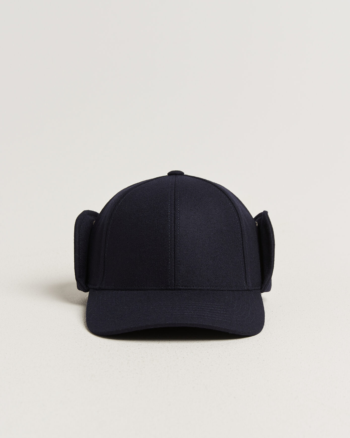 Herre | Hatte & kasketter | Varsity Headwear | Merino Wool Earflap Baseball Cap Dark Navy
