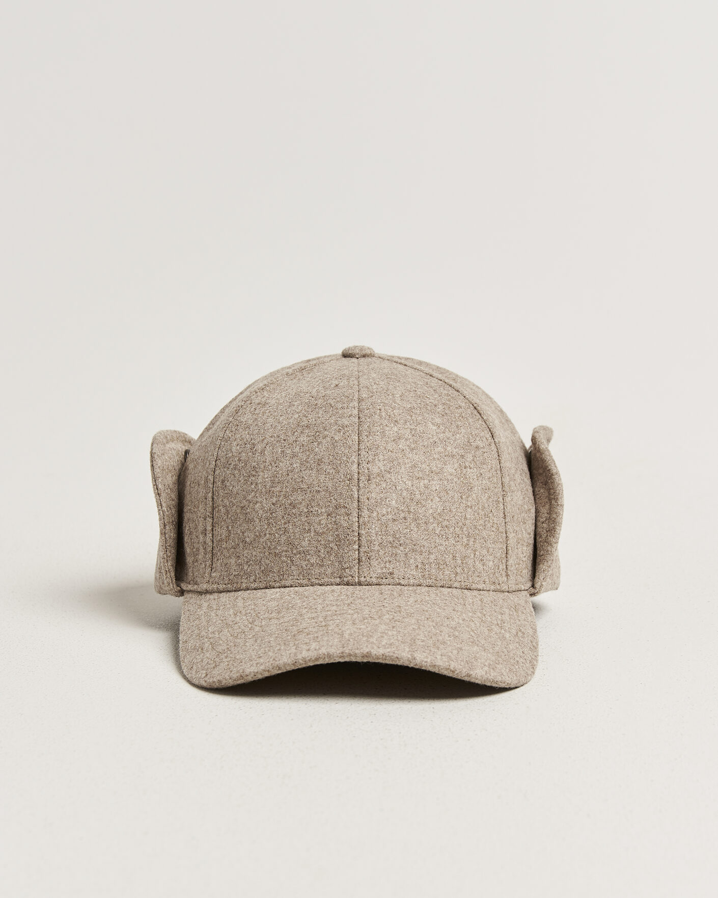 Herre | Hatte & kasketter | Varsity Headwear | Merino Wool Earflap Baseball Cap Umber Beige