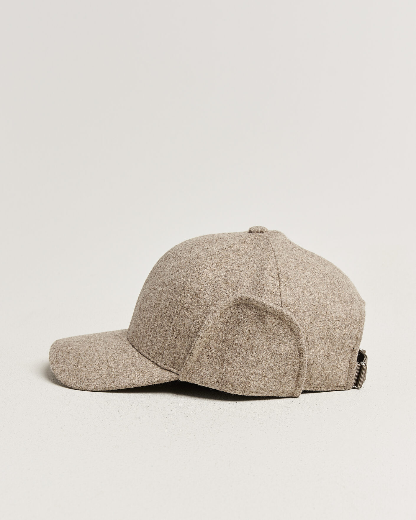 Herre | Hatte & kasketter | Varsity Headwear | Merino Wool Earflap Baseball Cap Umber Beige