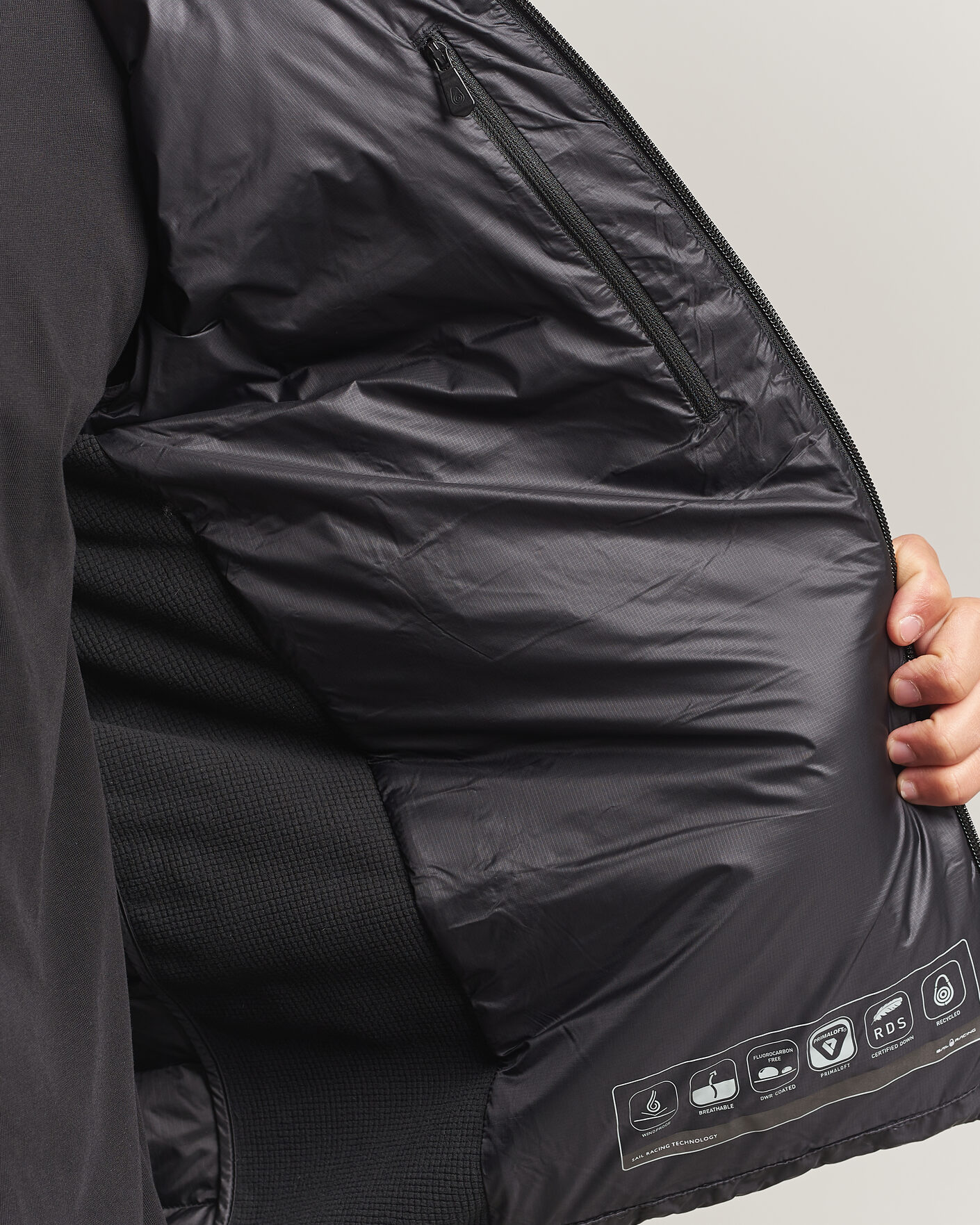 Herre | Jakker | Sail Racing | Spray Down Hooded Hybrid Jacket Carbon