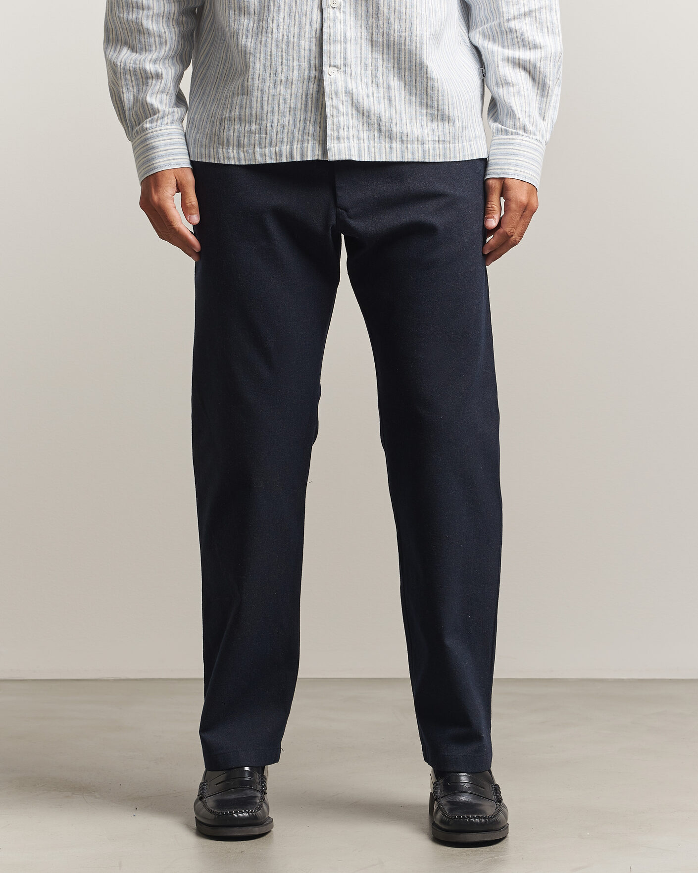 Herre | Bukser | NN07 | Aden Brushed Cotton Trousers Deep Navy