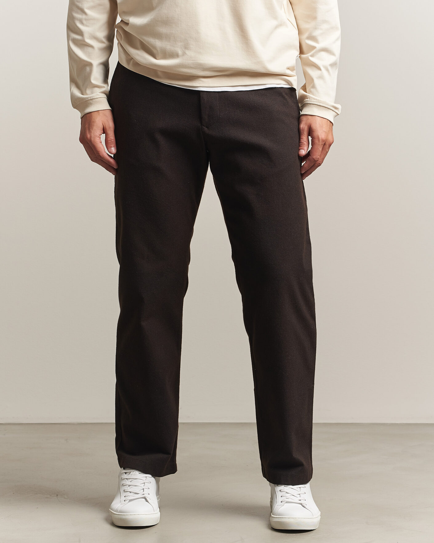 Herre | Bukser | NN07 | Aden Brushed Cotton Trousers Deep Truffle