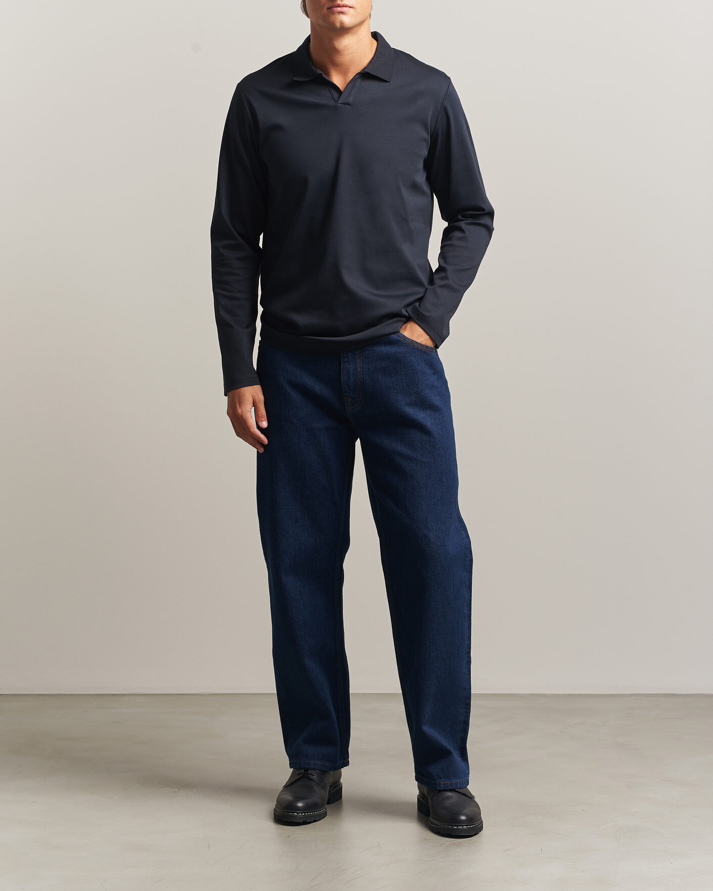 Herre | Polotrøjer | NN07 | Paul Long Sleeve Polo Deep Navy